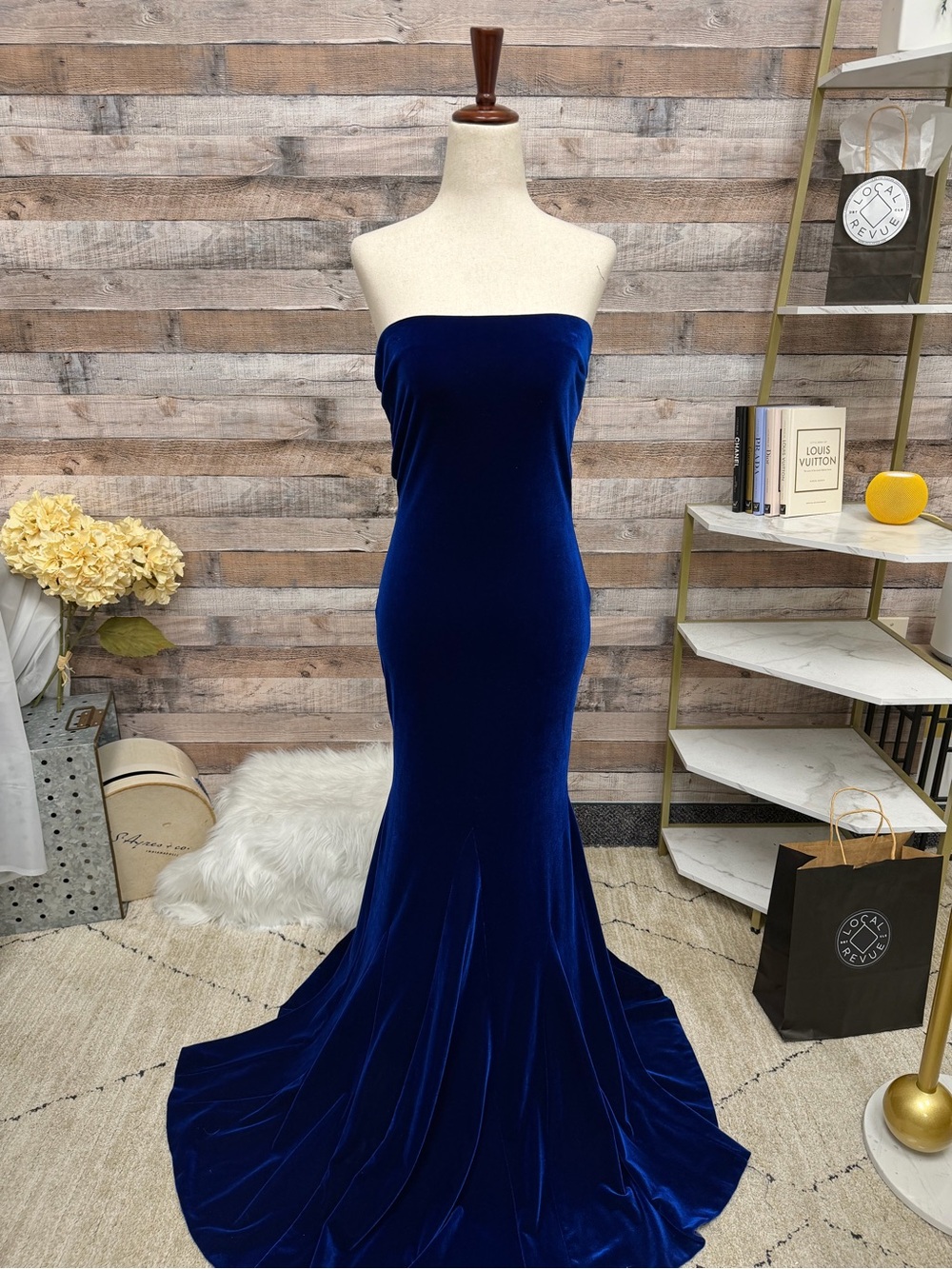Jessica McClintock royal blue velvet evening gown